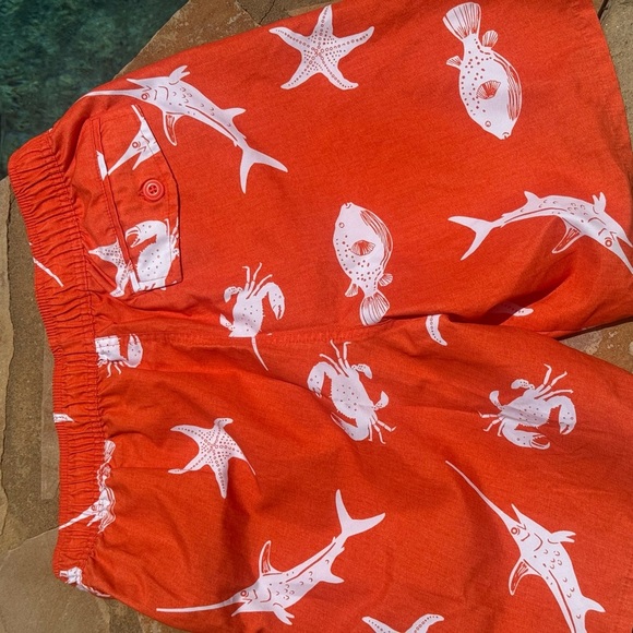 Old Navy Men's orange Swim Trunks - Picture 2 of 3